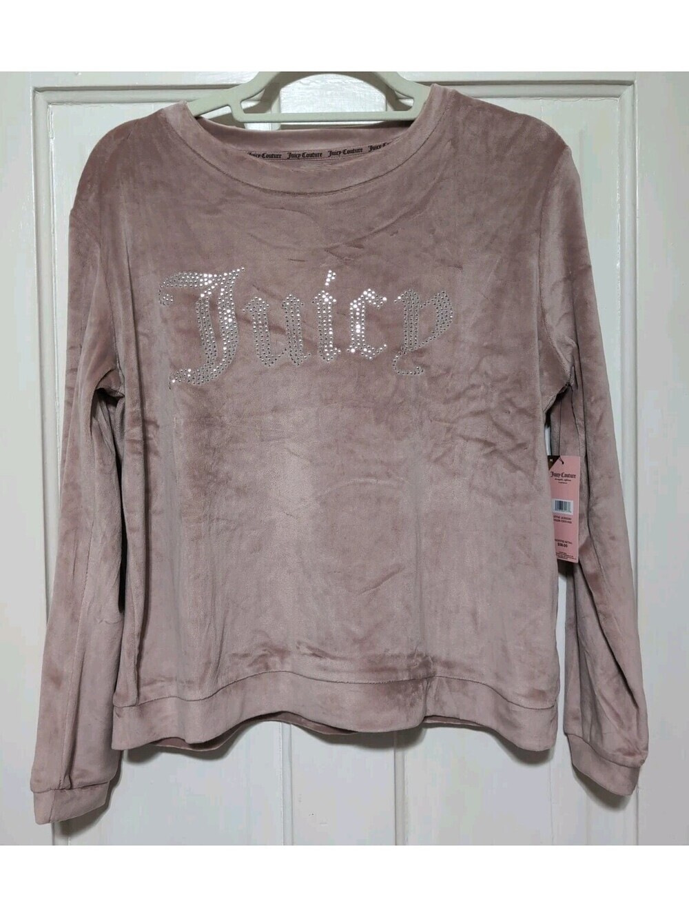 JUICY COUTURE SLEEPWEAR Coco Kiss Velour Bling Sleep Shirt Top Woman's M (1478)C